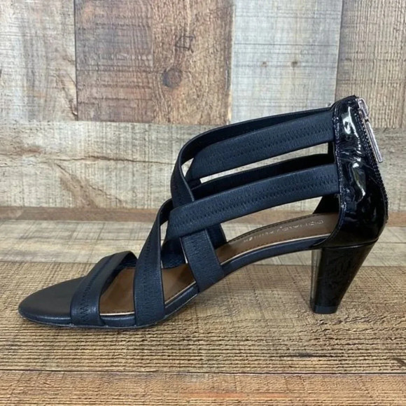 Donald J Pliner Black Leather Vida Strech Strappy Sandals Womens 7.5M - Picture 4 of 12